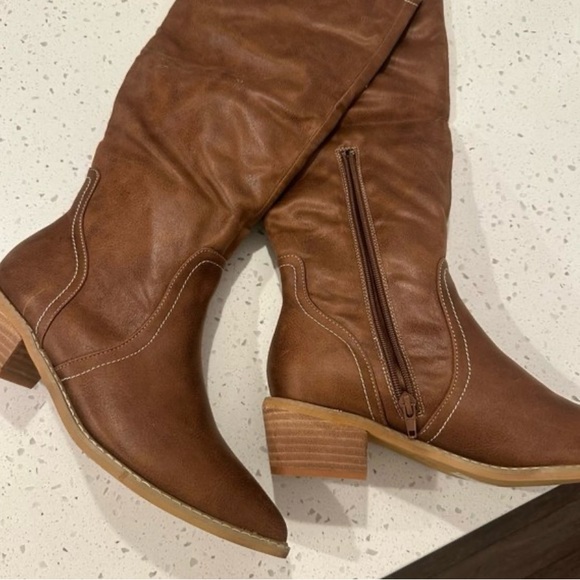 New Charlee Brown Knee High Boots - Picture 6 of 7